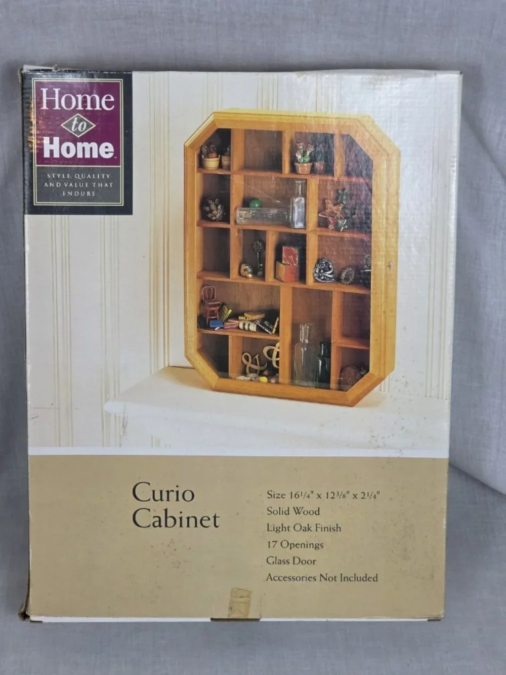 Vintage Wood Glass Door Trinket Curio Shelf Display NEW Cottagecore Grandma